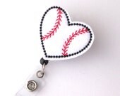 Love Baseball - Name Badge Holders - Cute Badge Reels - Pediatric Retractable ID Badge Holder - Felt Badge Reel - RN Badge - BadgeBlooms