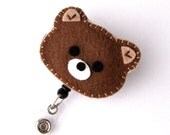Baby Bear - Name Badge Holders - Cute Badge Reels - Unique Retractable ID Badge Holder - Felt Badge Reel - RN Badge - BadgeBlooms