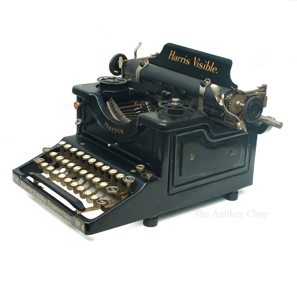 Antique c.1915 Harris Visible No.4 Typewriter
