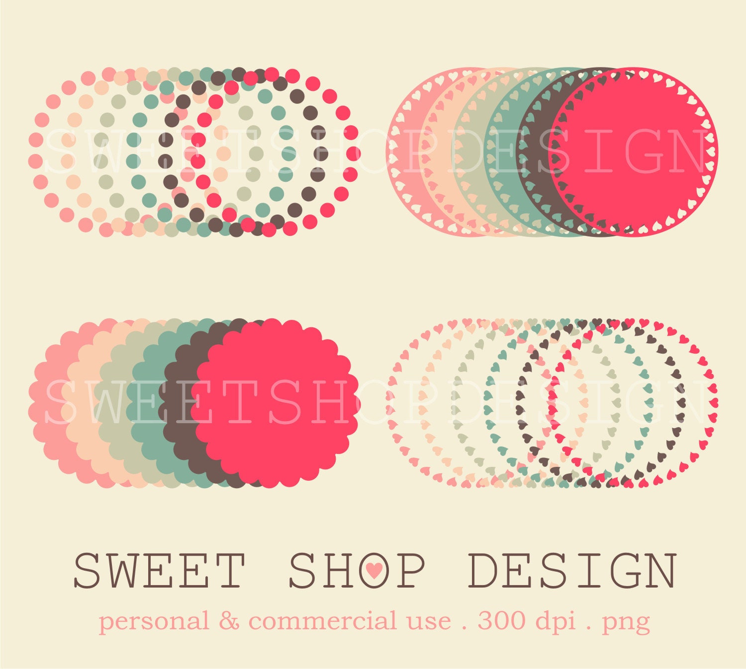 Circles Borders, Frames Clip Art Clipart - Personal and Commercial Use - N01B Il_170x135