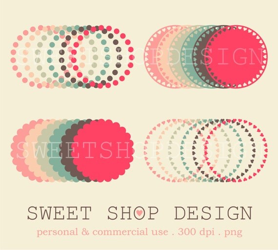 Circles Borders, Frames Clip Art Clipart - Personal and Commercial Use - N01B Il_570xn