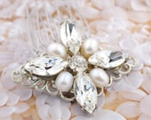 Crystal bridal mini hair comb, Swarovski rhinestone comb