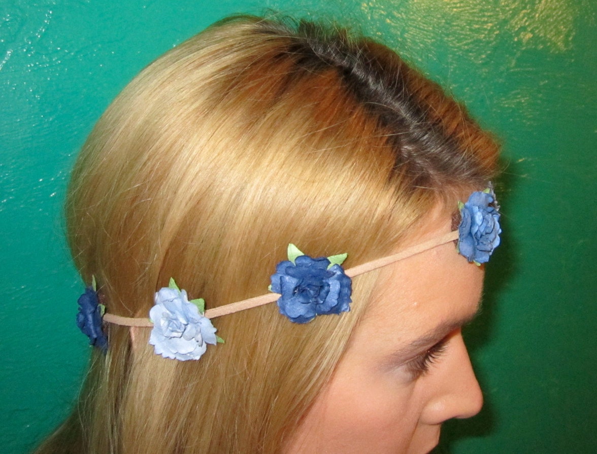 One of a Kind Blue Flower Crown