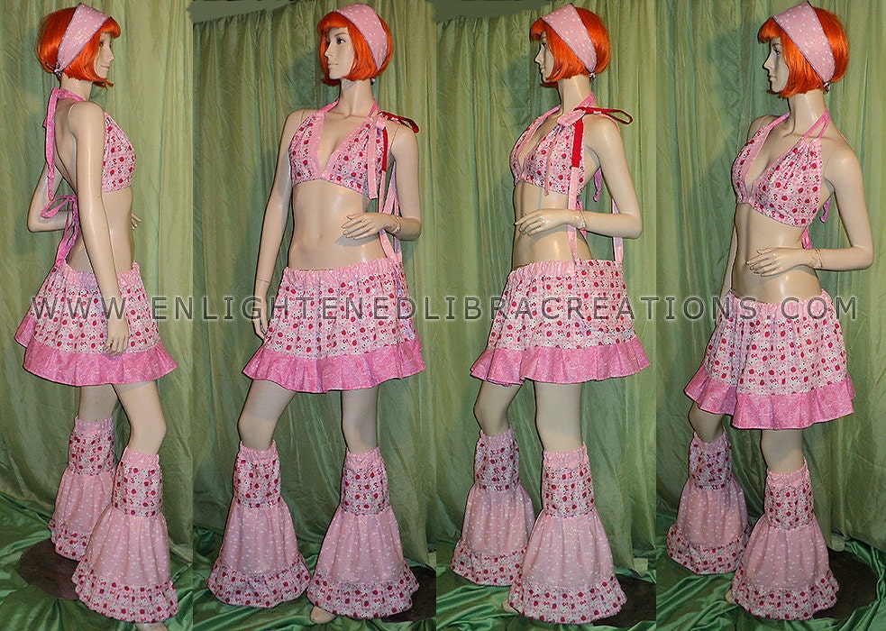 Hello Kitty Raver Hooper Flow Outfit - One of a Kind - Ready to Ship Now - S/M - 6 Piece Festival Costume