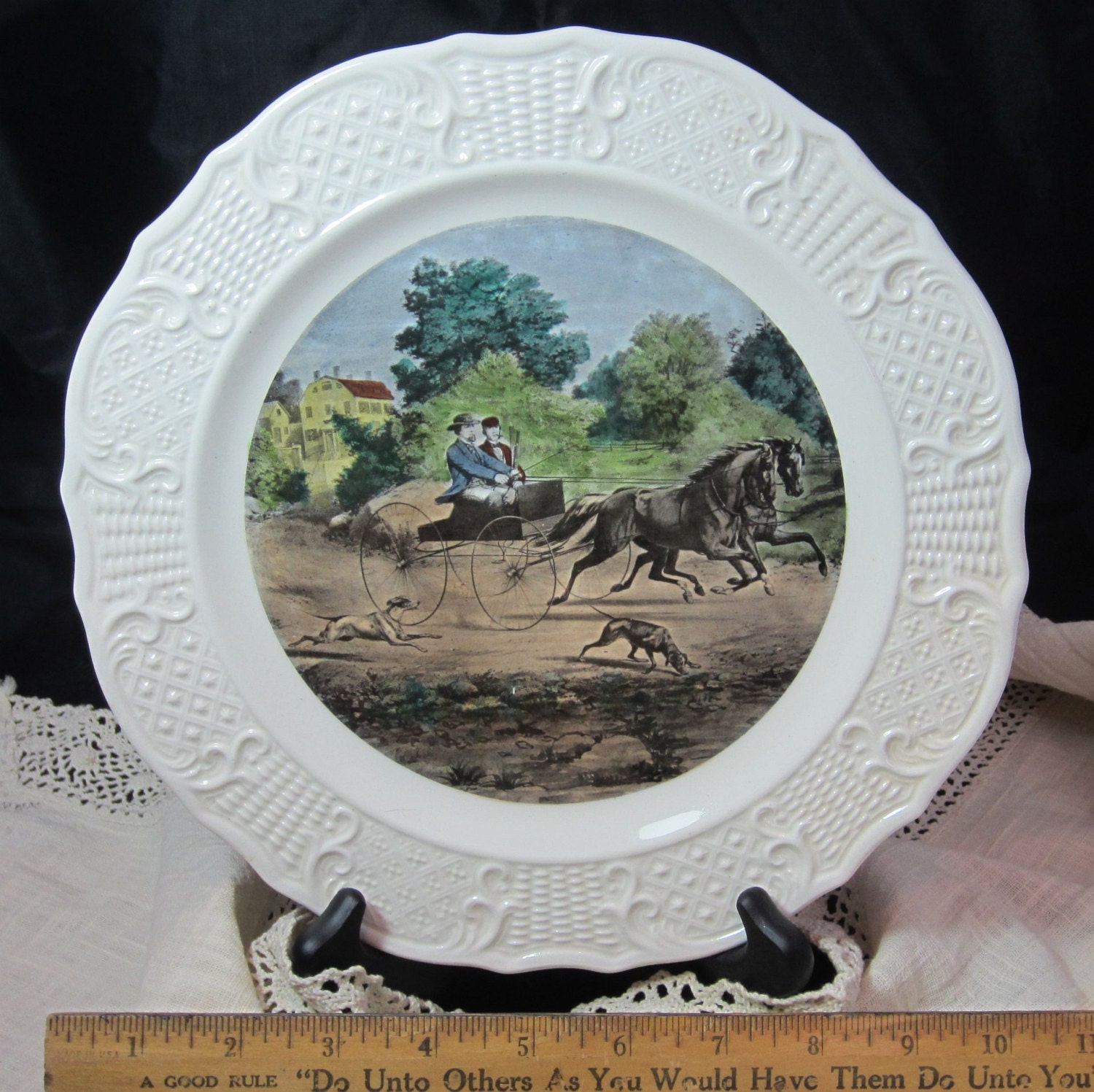 Vintage Currier and Ives Plate Life in the Country Mid Century Americana by Delano Studios