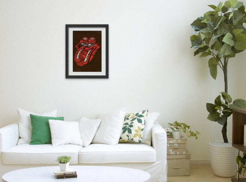Rolling Stones - Promotion 50 years - Lyrics Posters Songs - Music Concept POSTER - Rock Poster - Print Size 8.3 x 11.7 inch - A4