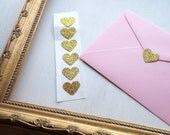 Sweetheart of Gold Glitter Seals 1 inch set of 20 - Wedding, Engagement, housewarming, party home decor, photo prop