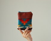 Leather and Pendleton pouch