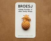 Ocher Pineapple Brooch Pin Fruit
