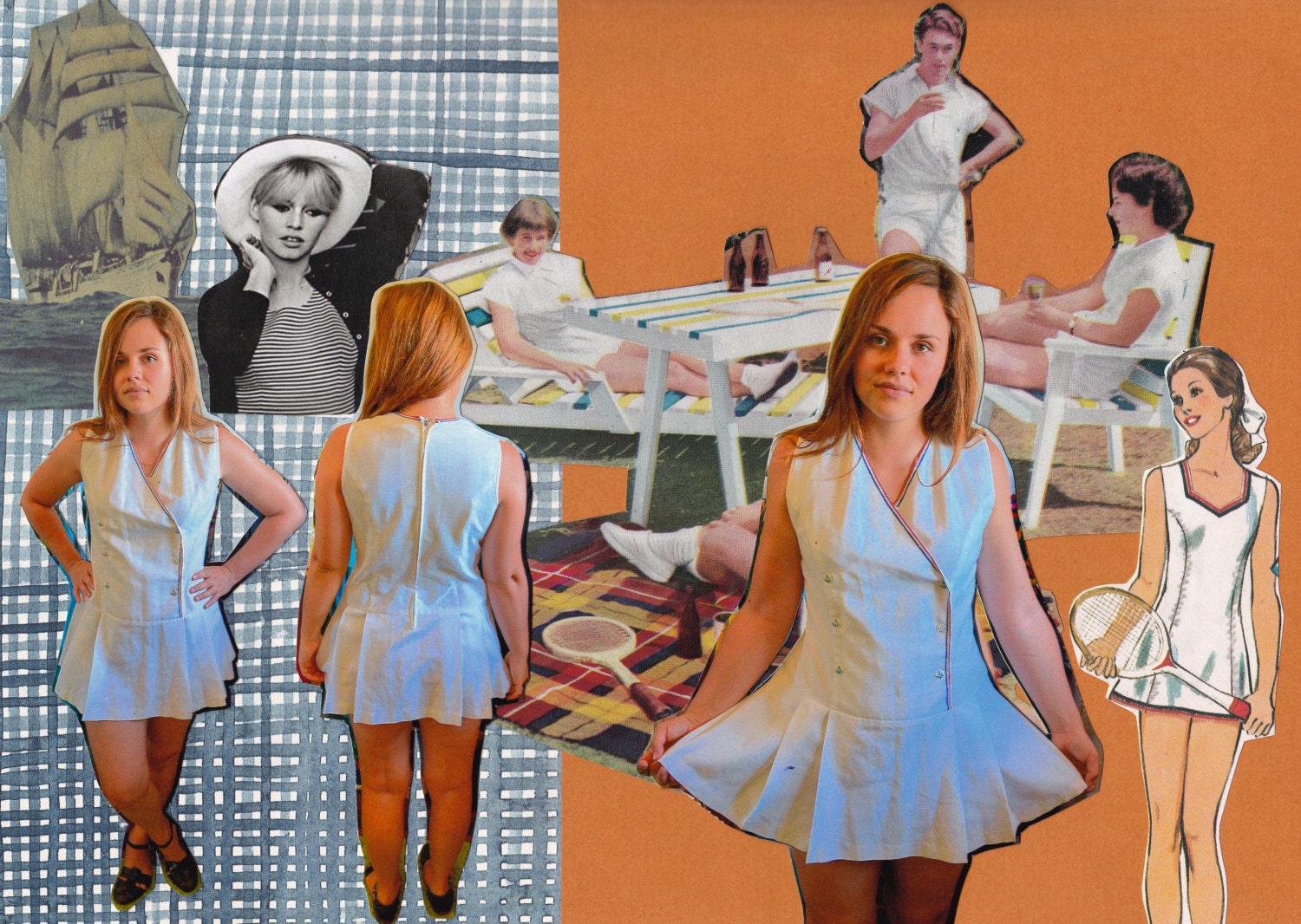 1950s nautical sailor mini dress XS / S