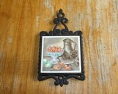 Vintage Kitchen Trivet Strawberries & Green Apples