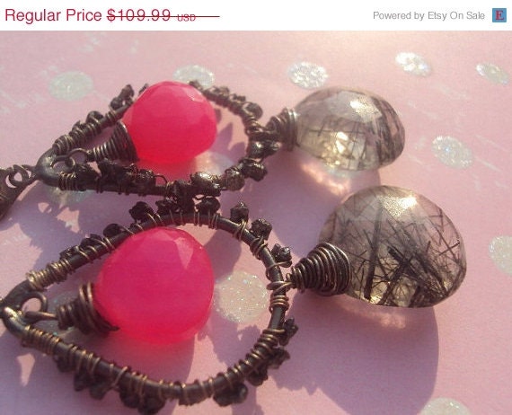 50% OFF SALE Diamond Earrings, Chalcedony Earrings by Amanda Lynne LUXE