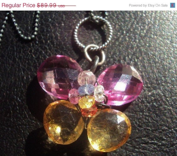 50% OFF SALE Topaz Necklace, Citrine Necklace by Amanda Lynne LUXE