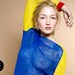 knit sweater bulky mohair blue red yellow theknitkid