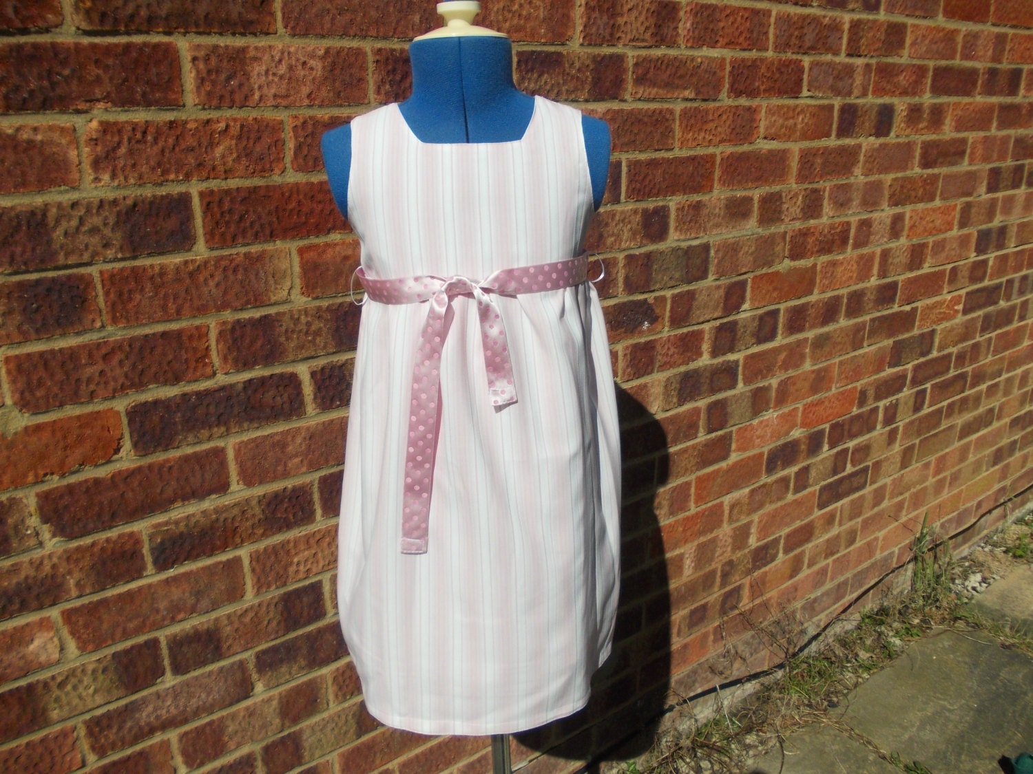 Girls pink stripy dress