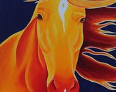 Colorful Custom Pet Portrait , Custom Horse Painting , Dog Cat Rat Reptile, Custom Acrylic Modern Pop Art Pet Painting on Canvas 16x20