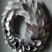 silver and blue wreath - 14 inch painted newspaper leaf wreath