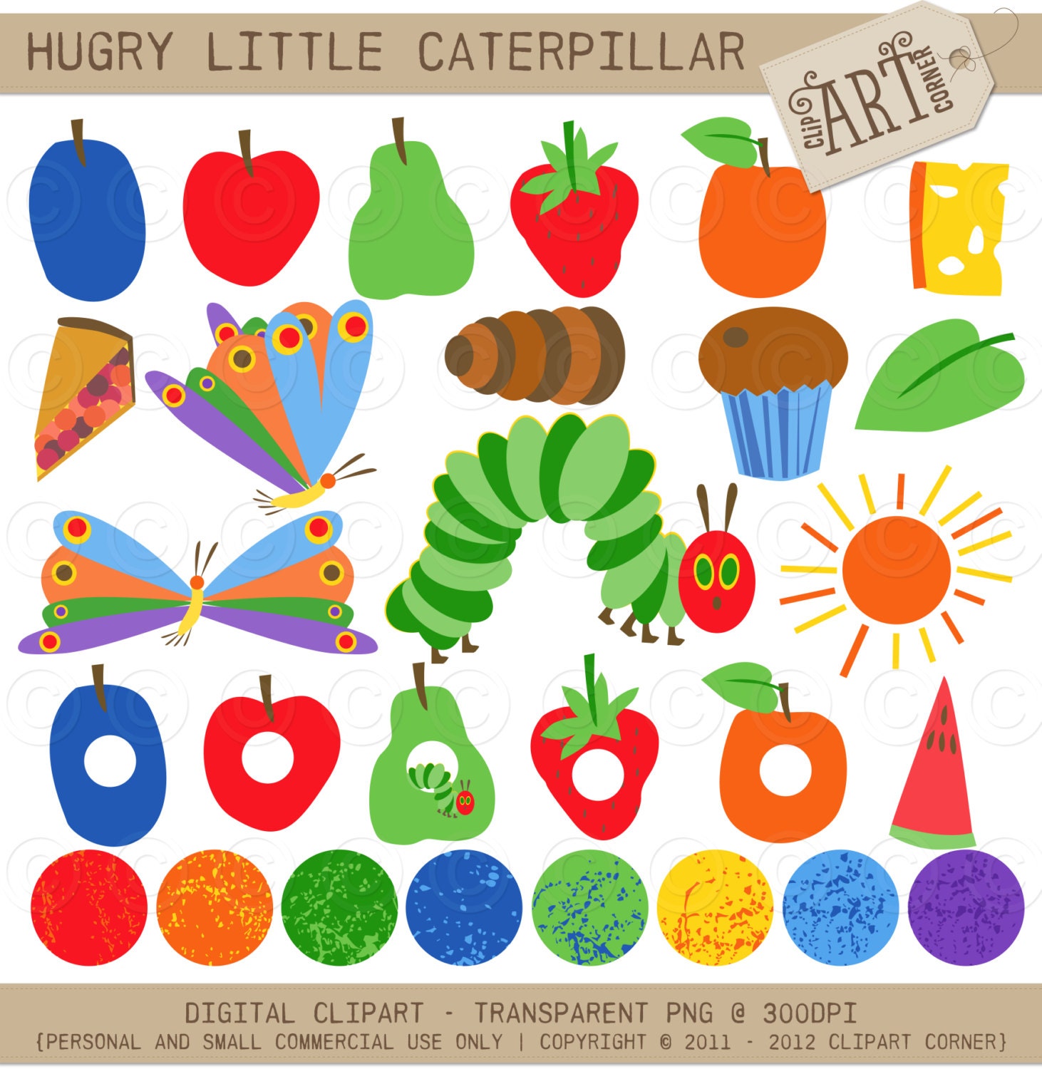 Digital Clipart - Hungry Little Caterpillar (DC-5081)