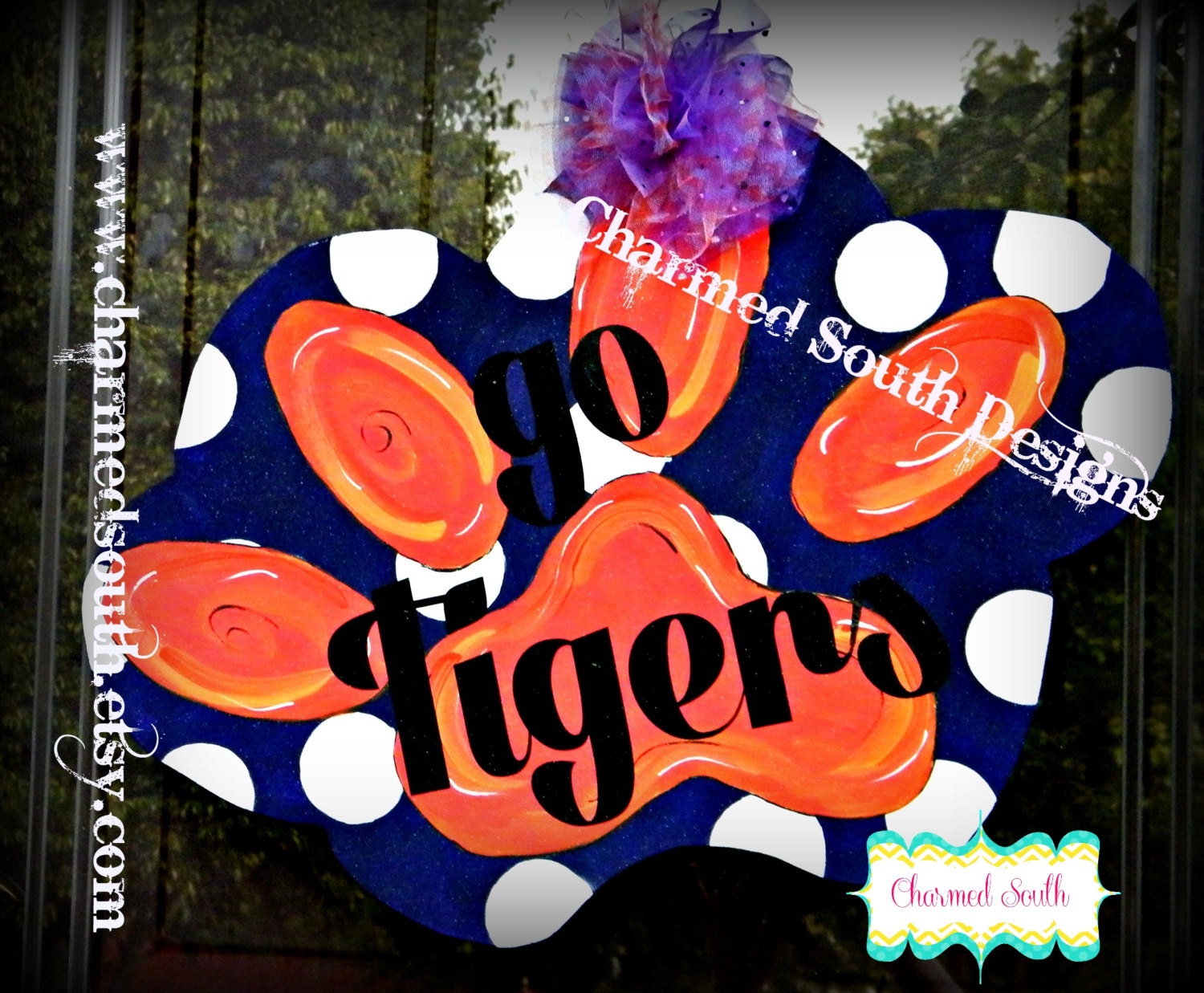 Clemson Tiger Door Hanger, door decor, wall sign, front door