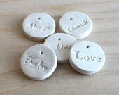 clay wedding engagement gift tags, set of five