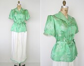 vintage 40s pajamas // 1940s loungewear // 40s asian pjs // 30s pajamas // 40s sleepwear