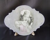 Door or Wall Sign for Girls in Grey Pink/ Childrens Wall Art/ Girls Room Decor/ Holiday Gift/ Vintage style decor/shabby chic,little girl wi