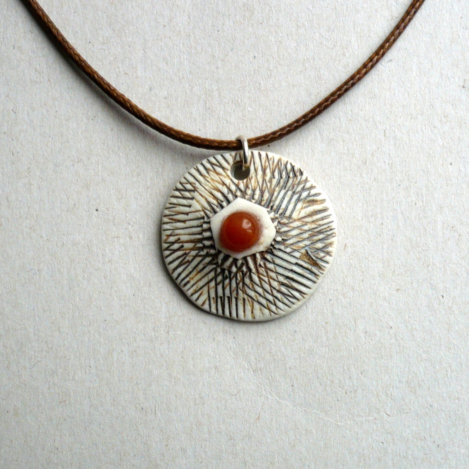 Porcelain Pendant      Porcelain And gemstone Pendant