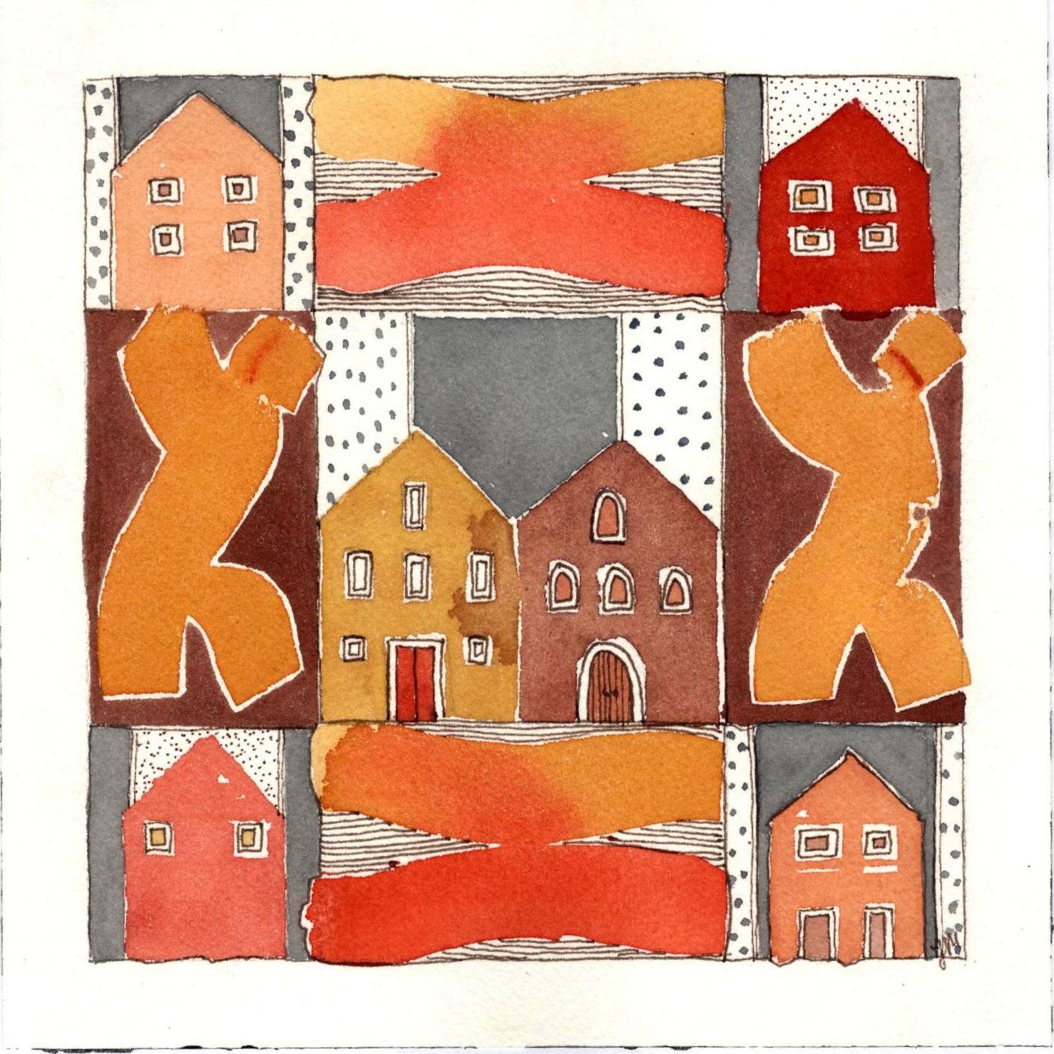 Original Painting   Watercolor And ink Mixed Media Original