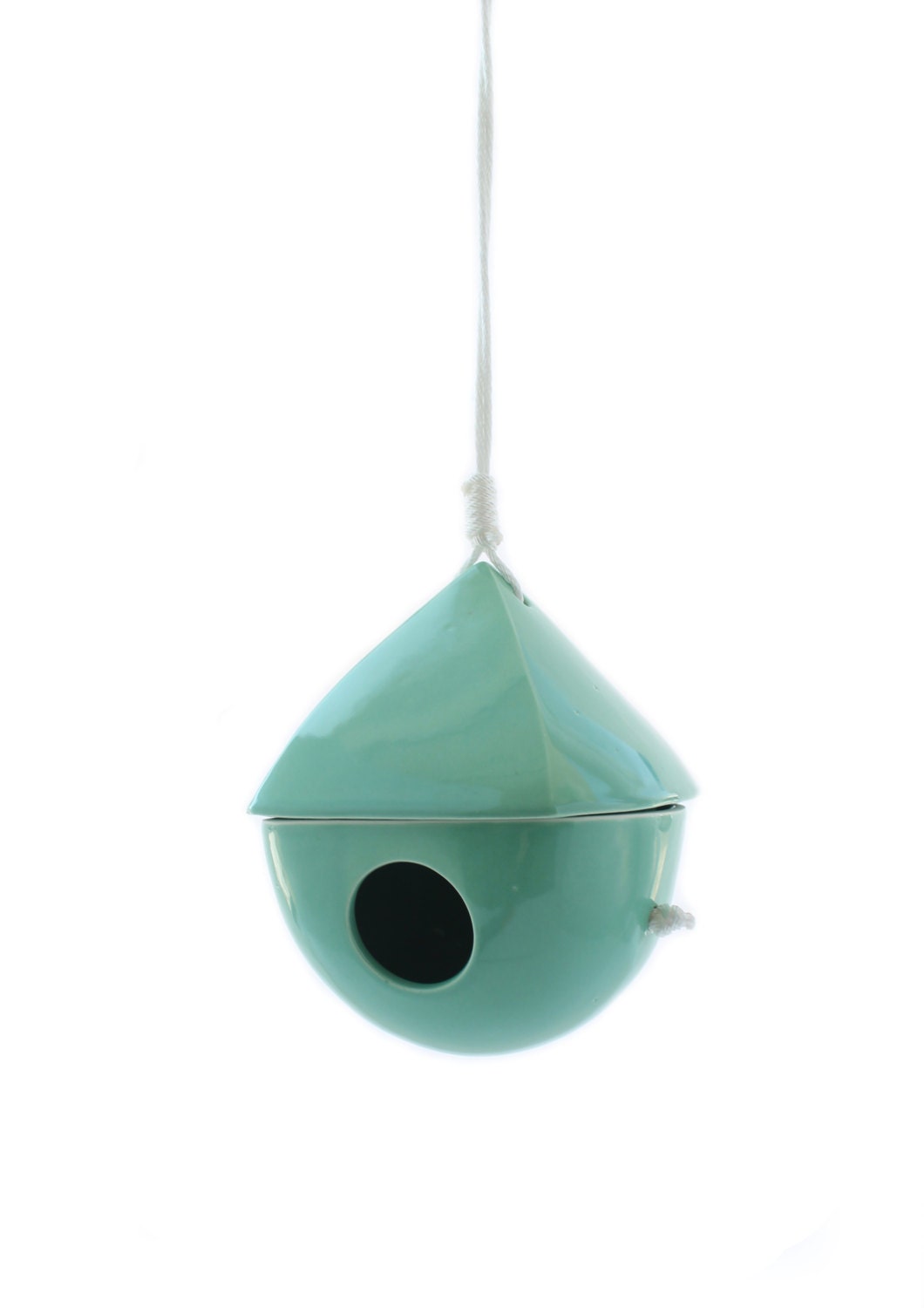Turquoise Porcelain Birdhouse