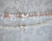Pink Lace Garter Set, Ivory and Blush Pink Garters with Bow, Keepsake and Toss Garters, Blush Pink Bridal Accessories, Lace Garters