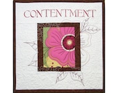 Pink and Brown Inspirational Word Quilt, Art Quilt, Patchwork Wall Hanging Quilt