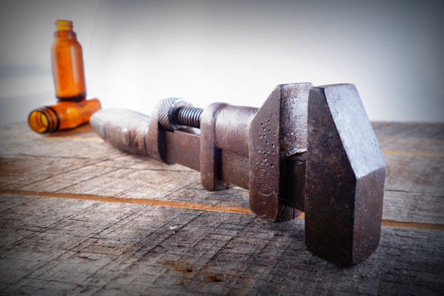 SALE - Antique Vintage P.S.&W. Co.. Solid Bar Monkey Wrench Vintage Tool circa 1900 - Pexto Co - Pat. 1896.