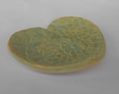 Heart Soap Dish, Pottery Soap Dish, Ceramic Soap Dish, Trinket Dish in Blue-Green