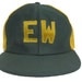 Vintage EW Edina West mesh 70s Baseball Hat - snapback snap back style - Yellow and Green - 420