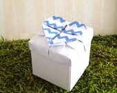 Origami Heart Box, Chevron Wedding Favor Boxes  - sets of 10 any color