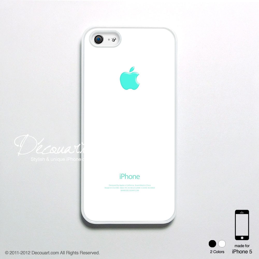 iPhone 5 case, iPhone 5 cover, case for iPhone 5, mint teal turquoise apple logo S232