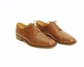 Vintage Brown Leather Cole and Haan Mens Shoes - Italian Split Toe Oxfords - Mens Size 11D - Father's Day