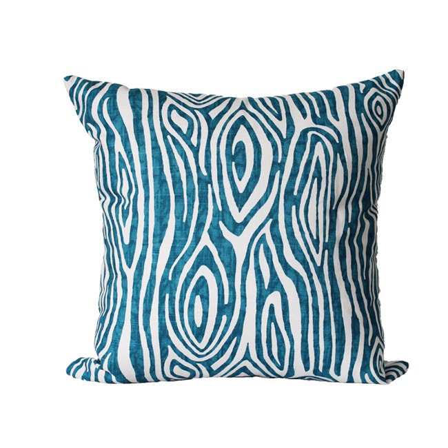 Blue Willow Wood Aquarius Pillow Cover Euro 22" x 22" or 24" x 24" Hidden Zipper Closure