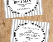 NEW Printable, DIY - Will You Be My Best Man Card, Groomsman Note, Ring Bearer