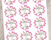Peace Love Gymnastics Printable Favor Tags, Gymnastics Labels, Stickers, Hang Tags