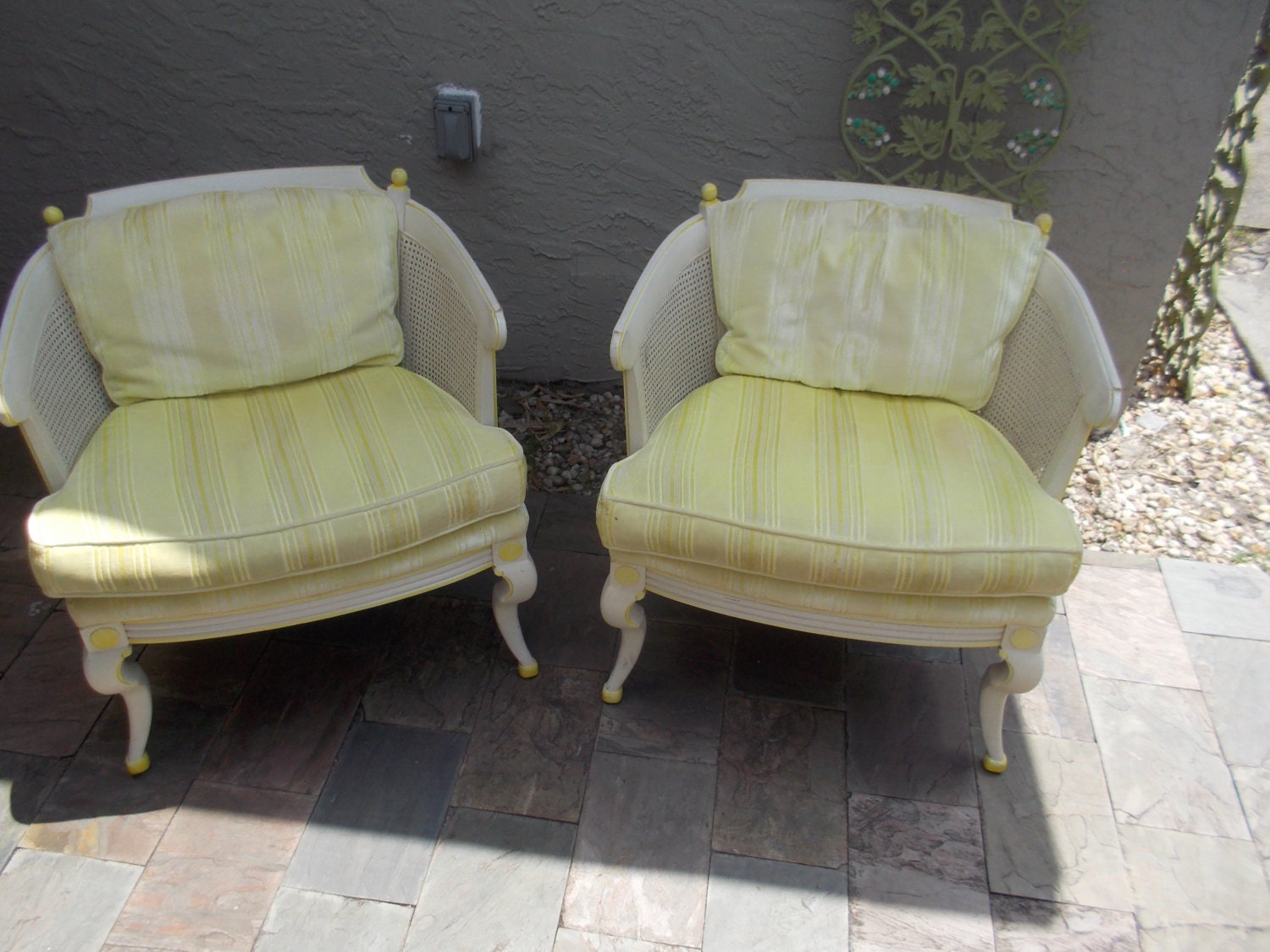 A pair of Vintage Mid century Tomlinson Chairs Hollywood Regency