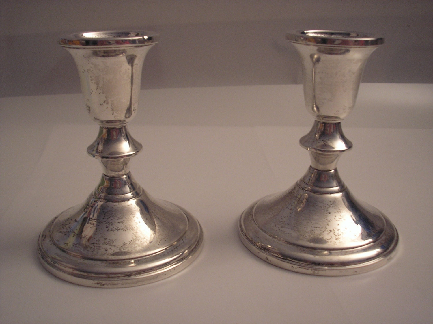 1930's - 1940's Towle Sterling Silver Weighted Candlesticks