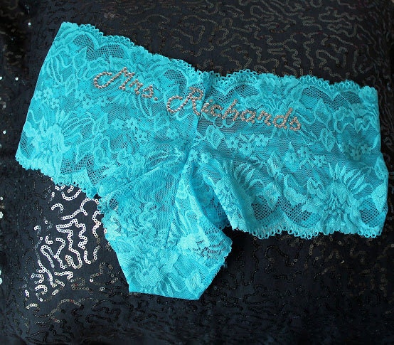 Custom Bridal Panties, Bachelorette Wedding Shower Bridal Lingerie, Bridal Shower, Just Married Bride Lace Knickers