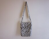 Animal Print Canvas Shoulder Bag/ Purse with Zipper Closer