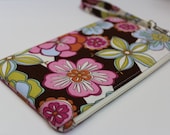 Small zip clutch wristlet padded purse wallet  cell phone case padded