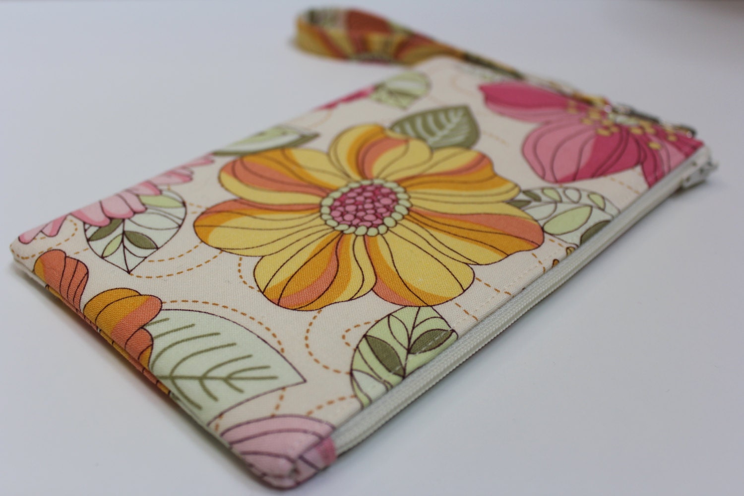 Small zip clutch wristlet padded purse wallet  cell phone case padded