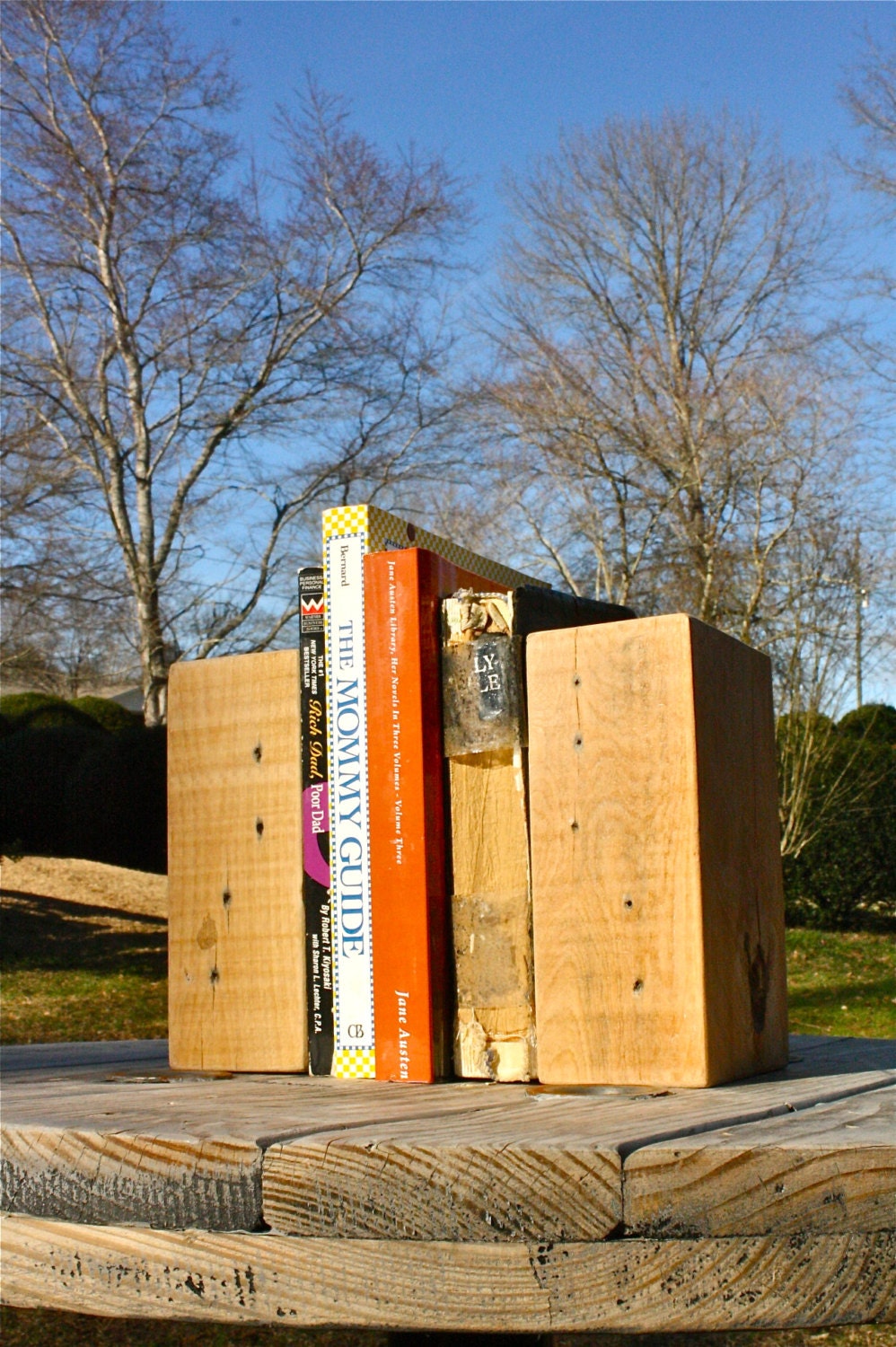 Book Ends Recycled Pallet Hardwood Block