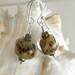 Brown Lampwork Bead Earrings, Smoky Quartz Sterling Silver Earrings