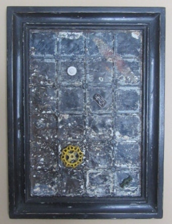 Magnet Board - 19th Century Reclaimed Wood and Ceiling Tin from Eastern Ontario