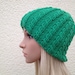 Unisex Hand Knit Hat in Pine Grove Green, Cable Knit Cloche Beanie Hat for Men and Women, Winter and Spring Accessories